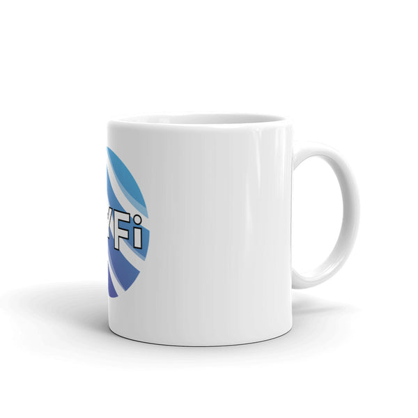 White glossy mug Vyfi